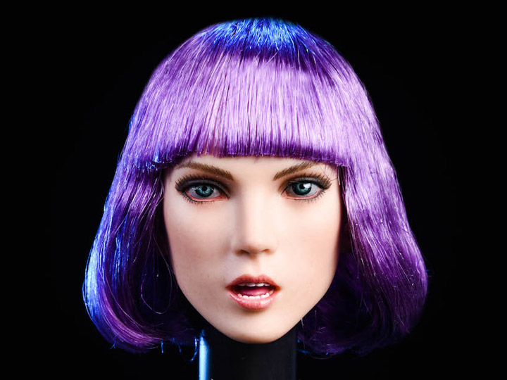 Female Head Sculpt (Purple Hair) 1/6 Scale Accessory Gallery Image 1