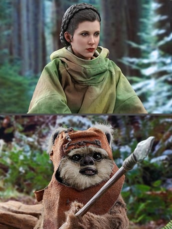 Star Wars: Return of the Jedi MMS551 Princess Leia & Wicket 1/6 Scale Collectible Figure Two-Pack Gallery Image 3