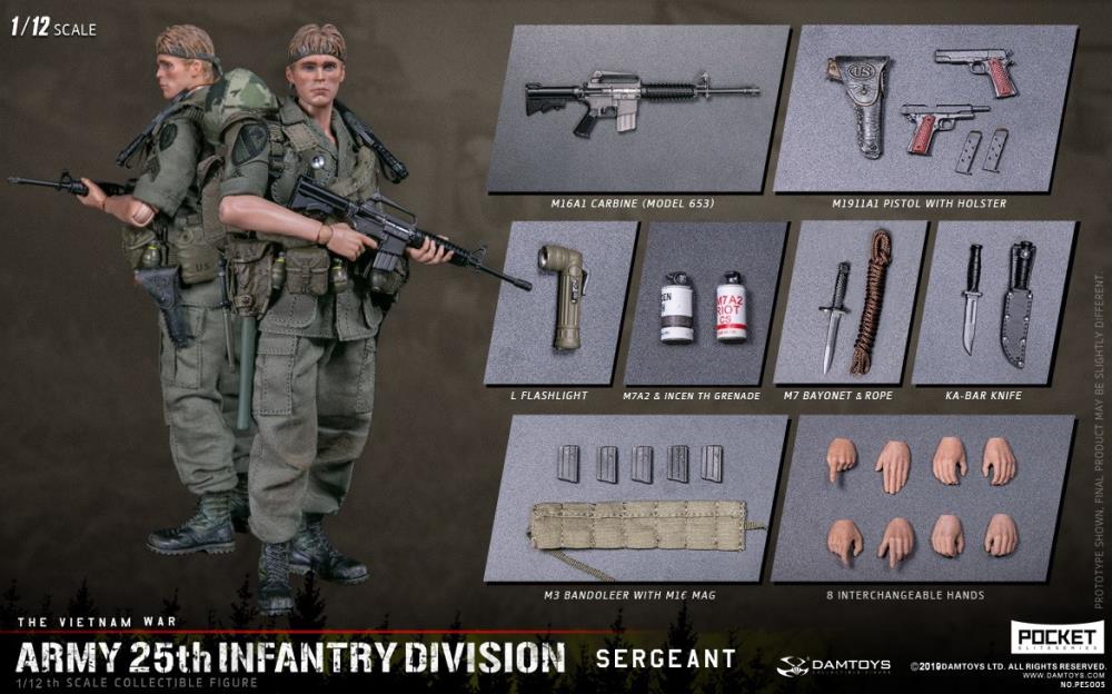 Army 25th Infantry Division Pocket Elite Series Sergeant 1/12 Scale Figure Gallery Image 13