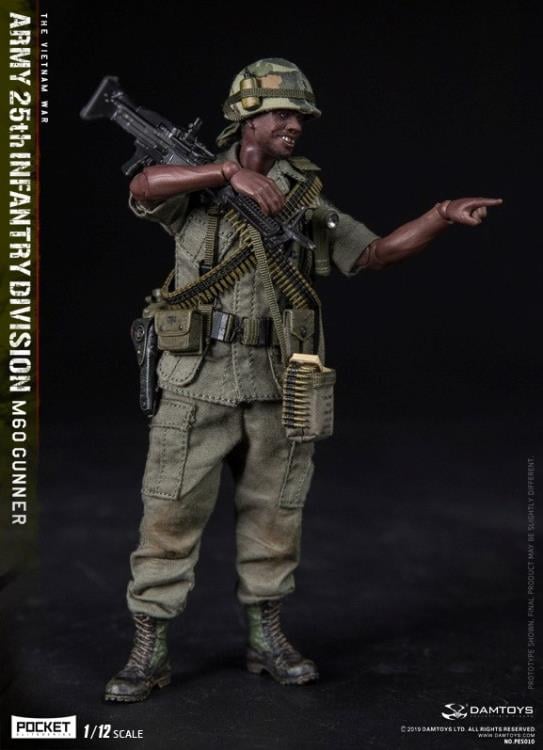 Army 25th Infantry Division Pocket Elite Series M60 Gunner 1/12