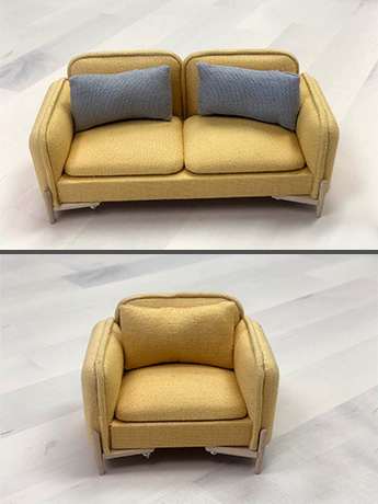 Extreme-Sets Furniture Collection 1/12 Scale Vintage Couch Set Gallery Image 2