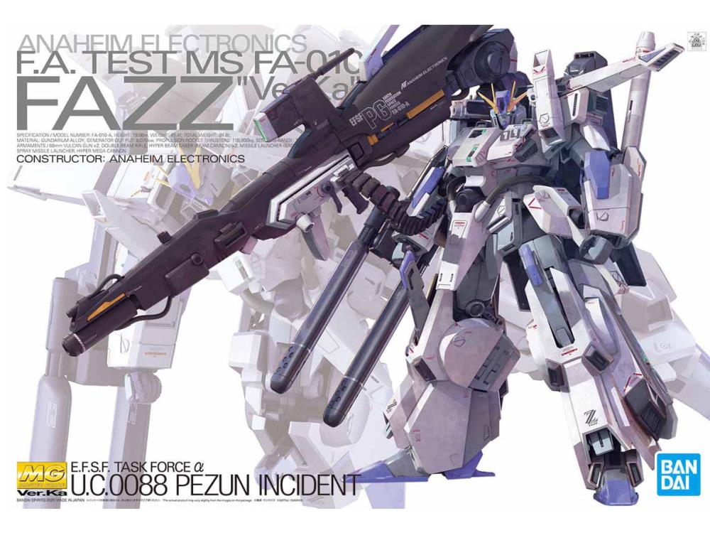 MG FAZZ 機動戦士ガンダム Gundam Sentinel MG FAZZ (Ver.Ka) 1/100 Scale Model Kit