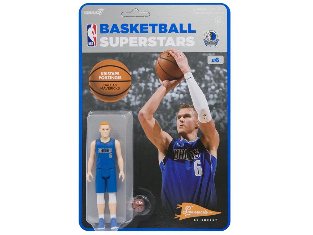 NBA Basketball Superstars ReAction Kristaps Porzingis (Dallas Mavericks) Figure Gallery Image 4