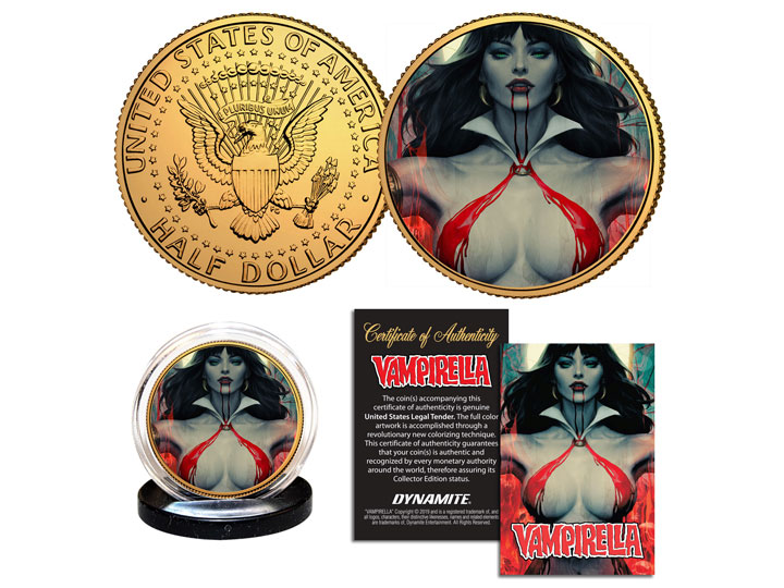 Vampirella Collectible Gold Plated Coin (Artgerm) Gallery Image 1
