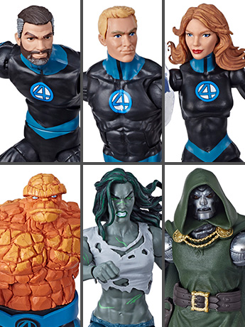 Fantastic Four Marvel Legends Wave 1 Set of 6 Figures (Super Skrull BAF) Gallery Image 2
