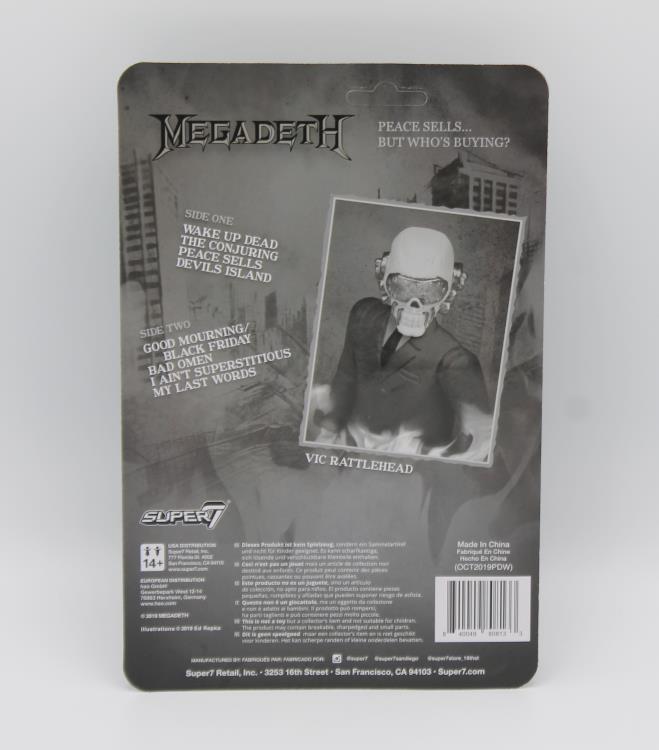 Megadeth ReAction Vic Rattlehead (Black Metal) Figure