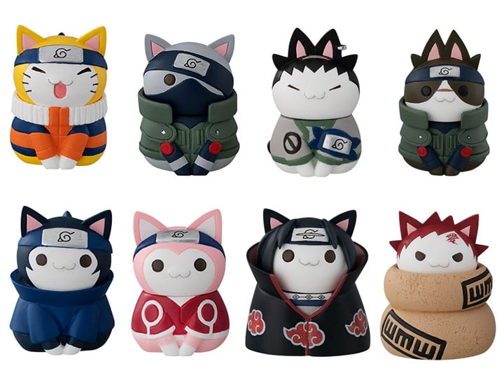 Naruto Nyaruto! Cats of Konoha Village Box of 8 Figures With Premium Can Gallery Image 1