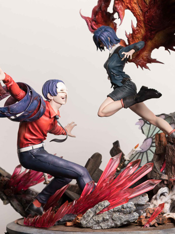 Tokyo Ghoul Elite Fandom Touka Vs. Tsukiyama Limited Edition Statue Gallery Image 2