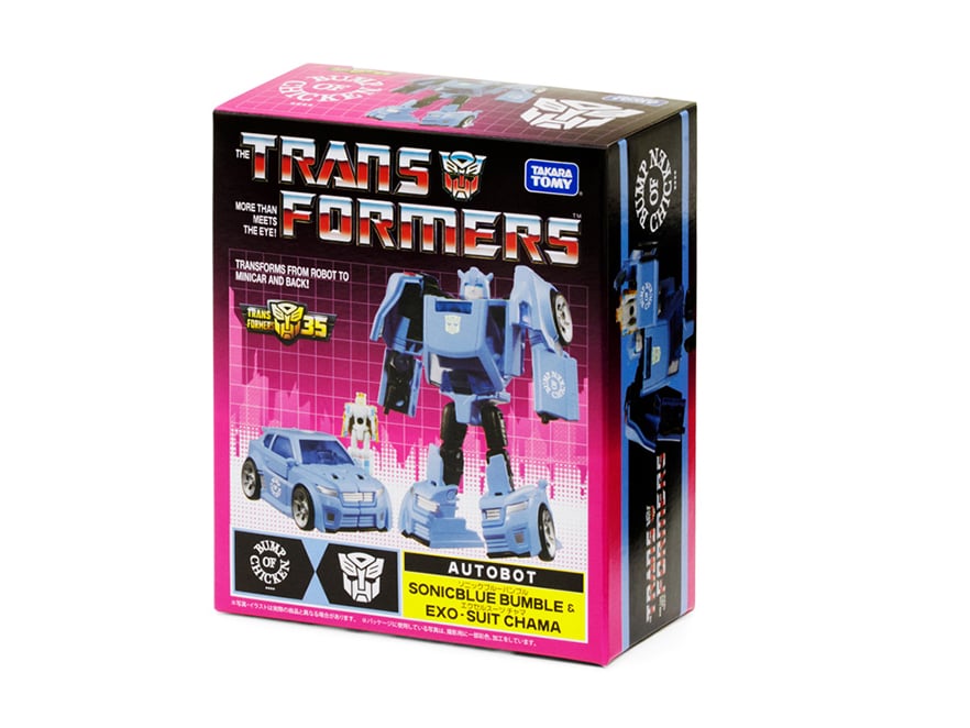 Transformers BUMP OF CHICKEN x Sonic Blue Bumble & Exo Suit Chama