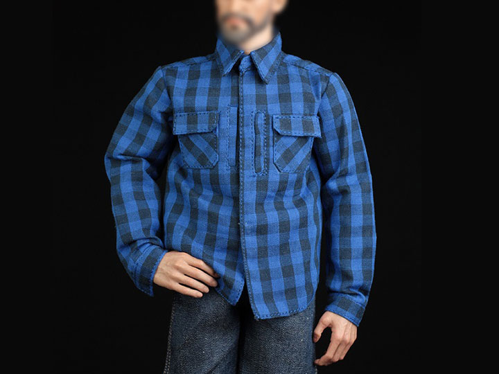 Blue Plaid Shirt & Jeans 1/6 Scale Accessory Set Gallery Image 1