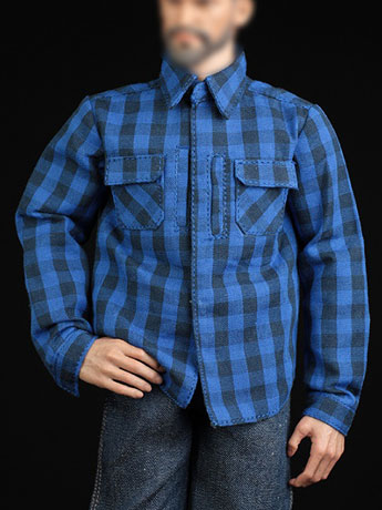 Blue Plaid Shirt & Jeans 1/6 Scale Accessory Set Gallery Image 2
