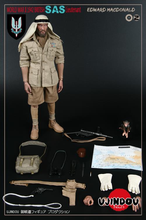WWII 1943 SAS Lieutenant フィギュア Edward MacDonald - WWII British SAS Lieutenant - Ujindou 1/6 Scale