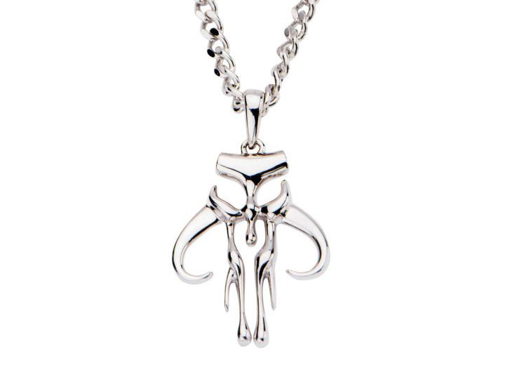 Star Wars Mandalorian Symbol Sterling Silver Pendant with Chain Gallery Image 1