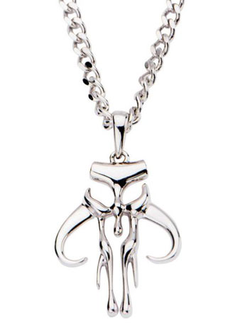 Star Wars Mandalorian Symbol Sterling Silver Pendant with Chain Gallery Image 2