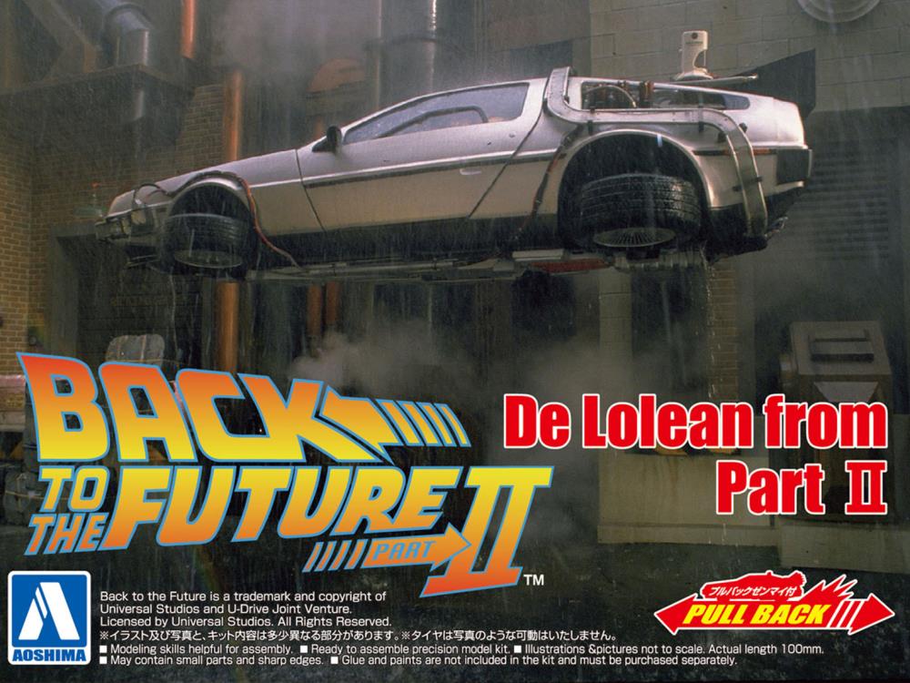 Back to the Future II Movie Mecha #12 Pullback DeLorean 1/43 Scale Model Kit Gallery Image 6