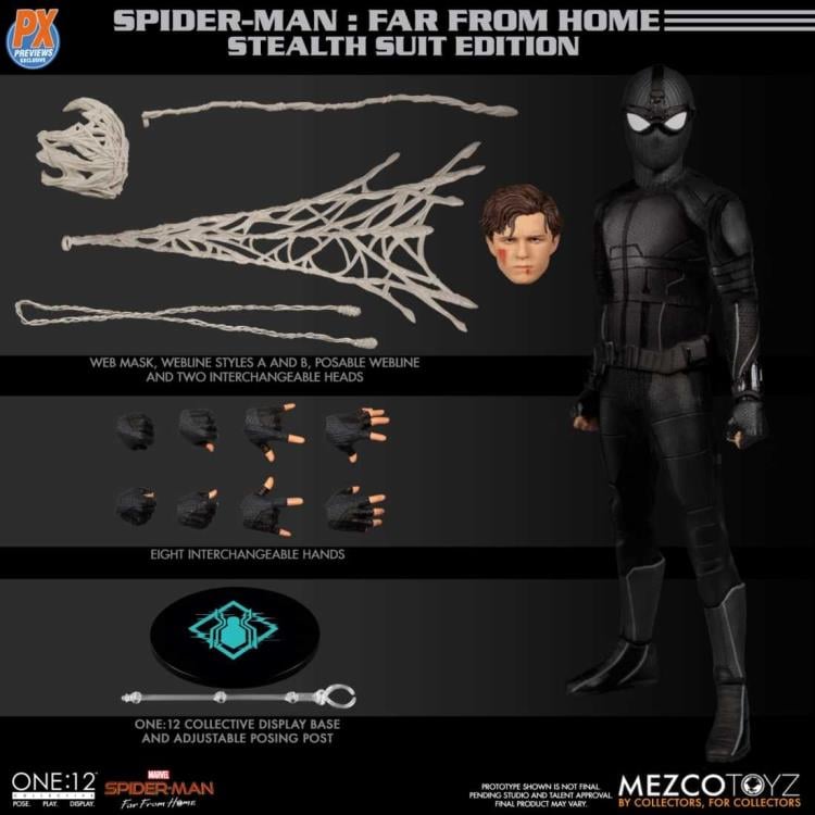 Spider-Man: Far From Home One:12 Collective Spider-Man (Stealth Suit) PX Previews Exclusive Gallery Image 12