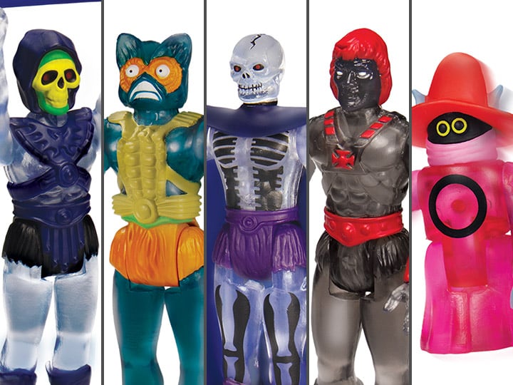 Masters of the Universe ReAction Set of 5 Clear Limited Edition Figures Gallery Image 1