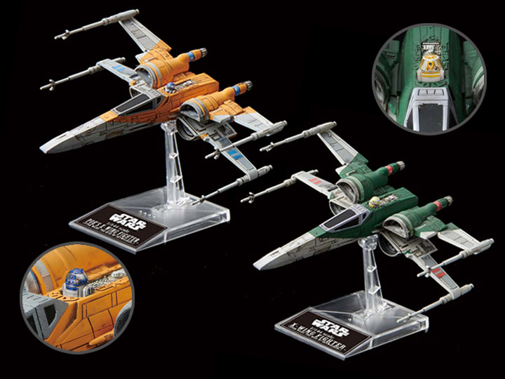 Star Wars: The Rise of Skywalker Poe's X-Wing & X-Wing Fighter 1/144 Scale Model Kit Set Gallery Image 1
