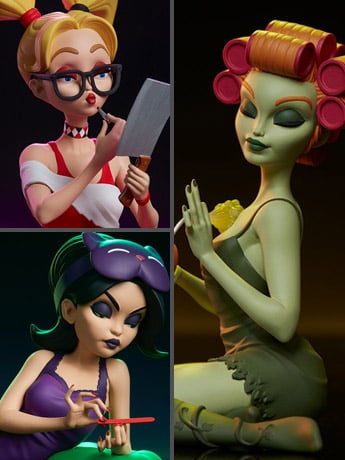 DC Comics Sleepover Sirens Designer Figure Three-Pack Gallery Image 2