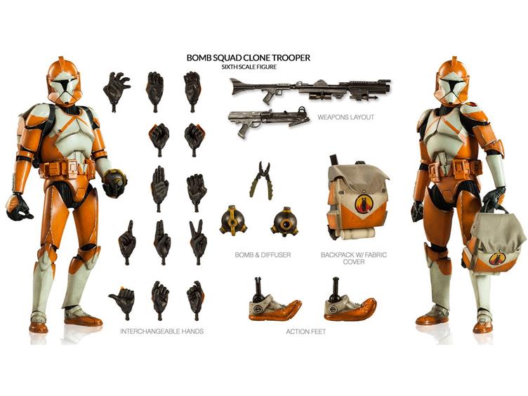 Star Wars Bomb Squad Clone Trooper (Ordnance Specialist) 1/6 Scale Figure Gallery Image 2