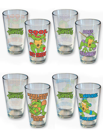 TMNT Phrases Pint Glass Four Pack Gallery Image 2