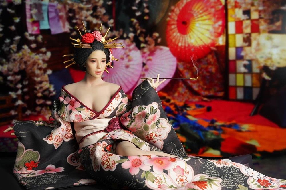 Japanese Geisha Kimono 1/6 Scale Accessory Set