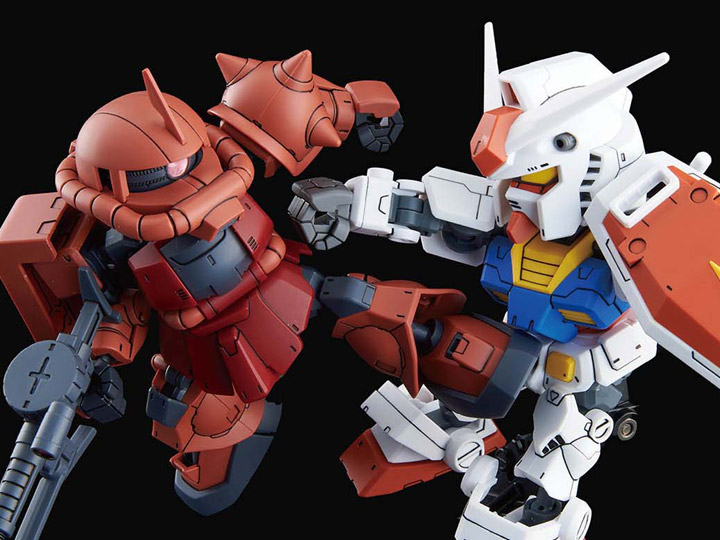 Gundam Build Divers Re:RISE SDCS #18 RX-78-2 Gundam & MS-06S Zaku II Model Kit Set Gallery Image 1