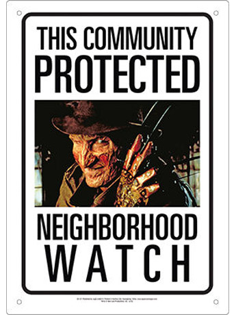 A Nightmare on Elm Street Freddy Krueger Neighborhood Watch Tin Sign Gallery Image 2
