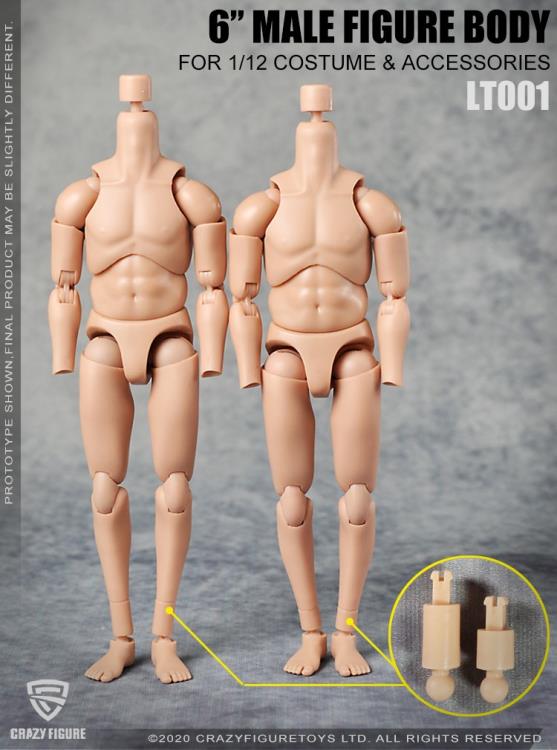 Multi Joint Movable 1/12 Scale Male Body With Neck (LT001) Gallery Image 11