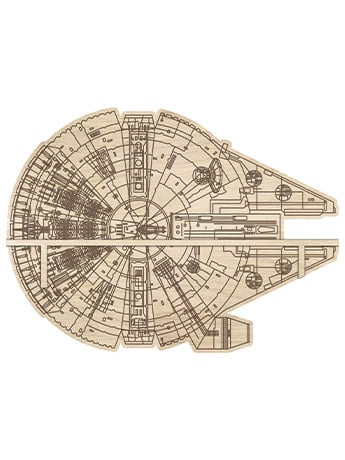 Star Wars Millennium Falcon Die Cut Wooden Shelf Gallery Image 2