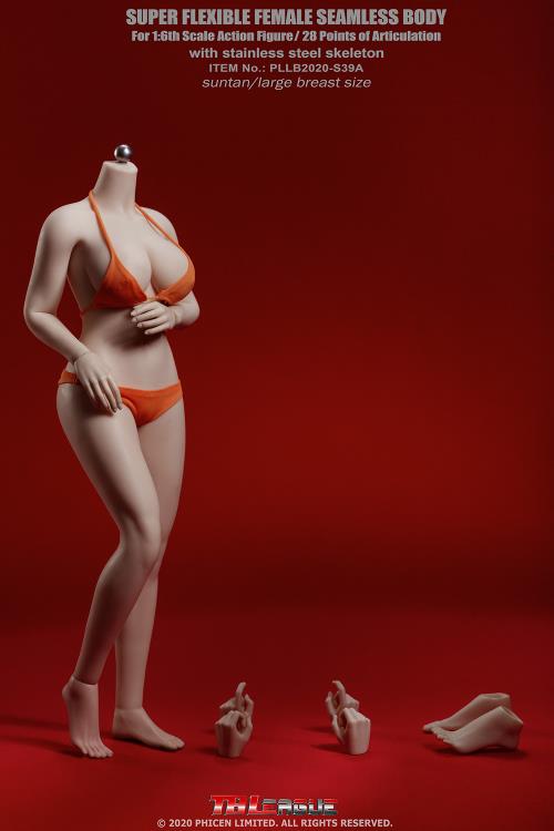 Super-Flexible Female Seamless 1/6 Scale Suntan Large Bust Body (S39A) Gallery Image 3