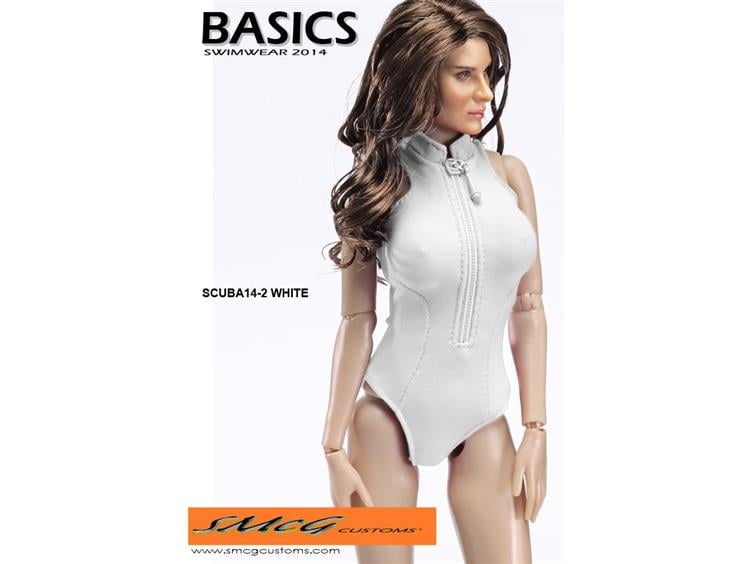 1/6 Scale Basics: Female Spandex Scuba Swimsuit - White Gallery Image 1