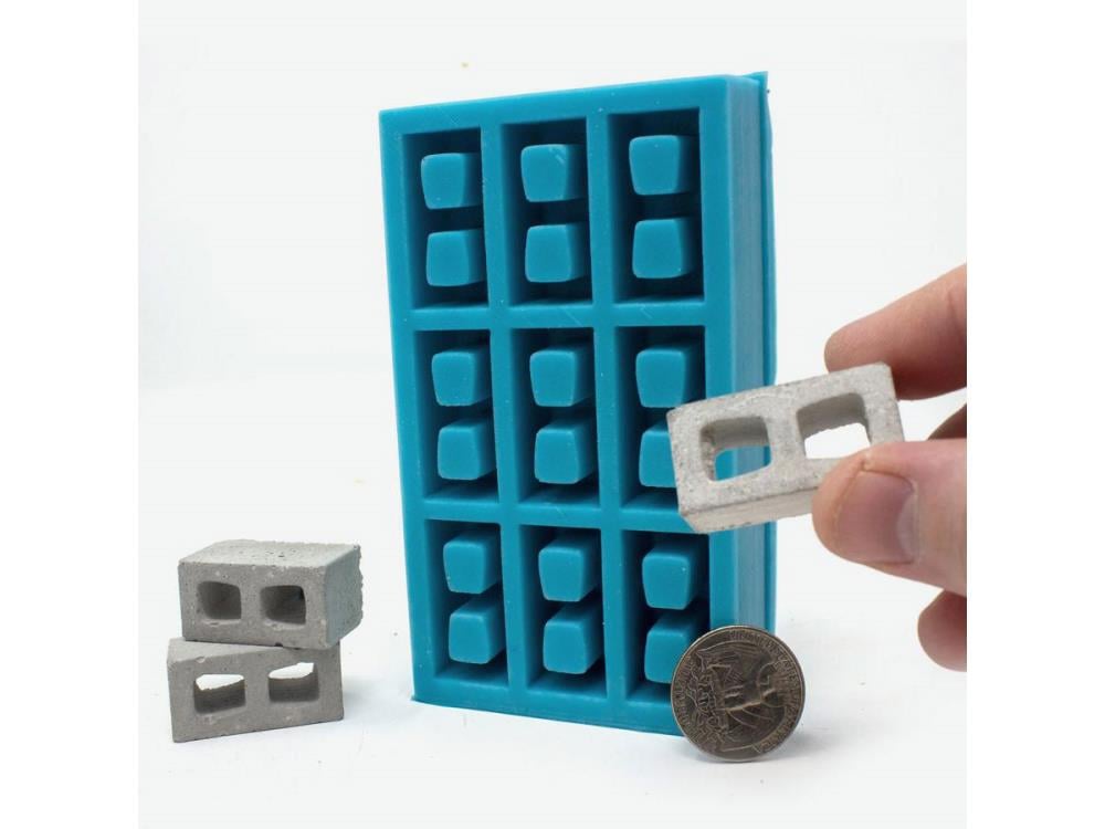 Mini Materials 1/12 Scale Mini Cinder Block Mold (9 Piece) Gallery Image 4