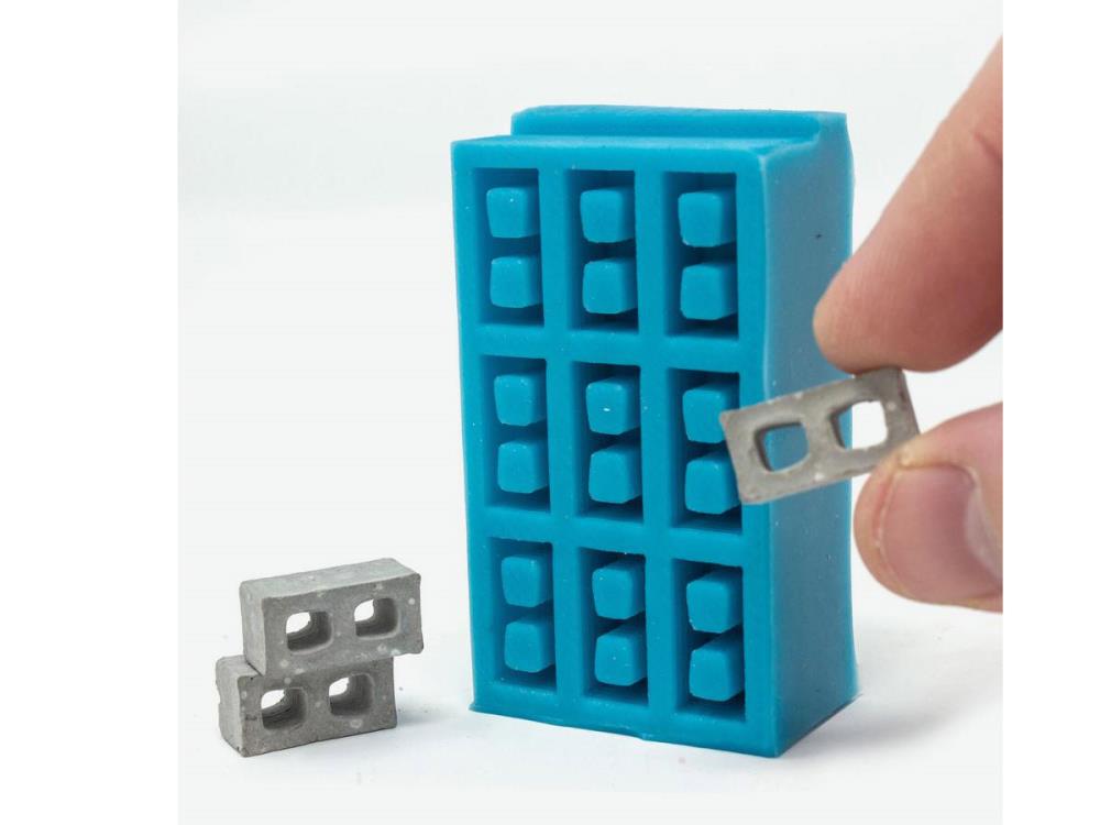 Mini Materials 1/24 Scale Mini Cinder Block Mold (9 Piece) Gallery Image 4