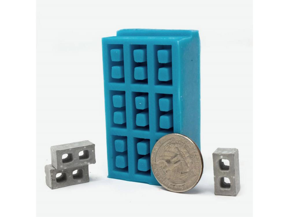 Mini Materials 1/24 Scale Mini Cinder Block Mold (9 Piece) Gallery Image 3