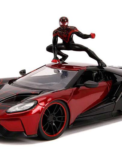 Marvel Hollywood Rides Miles Morales & 2017 Ford GT 1/24 Scale Vehicle Gallery Image 2