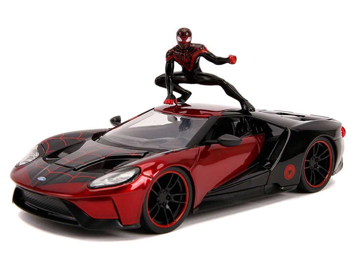 Marvel Hollywood Rides Miles Morales & 2017 Ford GT 1/24 Scale Vehicle Gallery Image 1