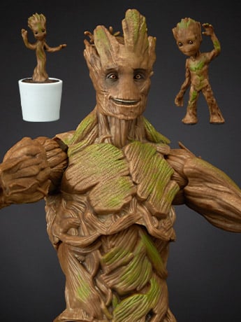 Guardians of the Galaxy Marvel Legends Groot Evolution Action Figure Gallery Image 2