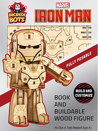 Marvel IncrediBots Iron Man Comic Book & 3D Wood Model Gallery Image 2