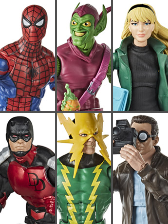 Spider-Man Marvel Legends Retro Collection Wave 1 Set of 6 Action Figures Gallery Image 2