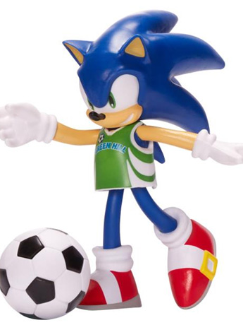 Sonic The Hedgehog 4" Basic Sonic (Soccer) Bendy Figure Gallery Image 2