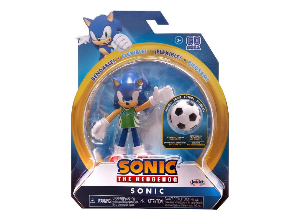 Sonic The Hedgehog 4" Basic Sonic (Soccer) Bendy Figure Gallery Image 4