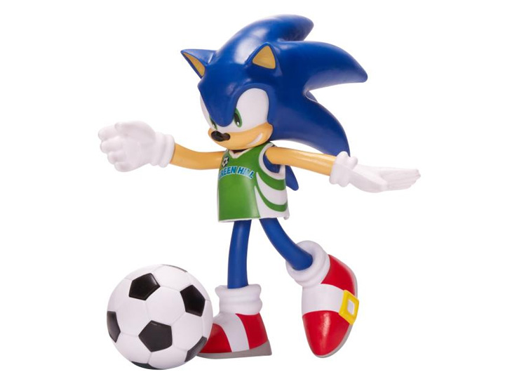 Sonic The Hedgehog 4" Basic Sonic (Soccer) Bendy Figure Gallery Image 1