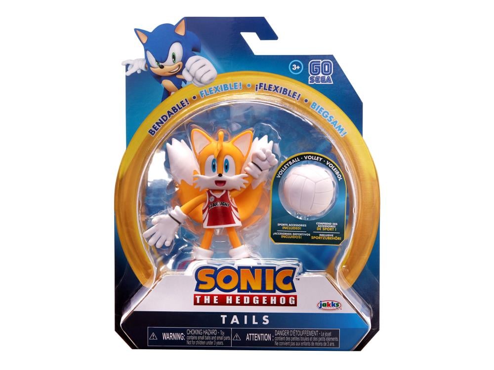 Sonic The Hedgehog 4" Basic Tails (Volleyball) Bendy Figure Gallery Image 4