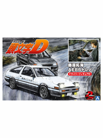 Initial D Takumi Fujiwara's AE86 Trueno (Project D Ver.) 1/24 Scale Model Kit & Figure Gallery Image 2