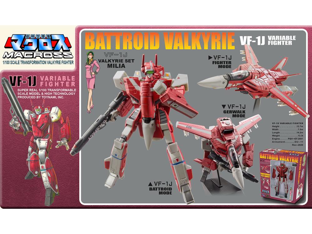 Macross Saga Retro Transformable Collection VF-1J Milia Valkyrie 1/100 Scale Figure Gallery Image 7
