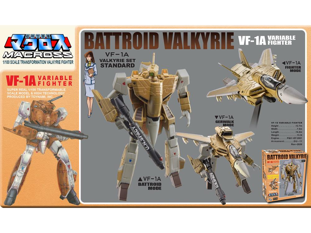 Macross Saga Retro Transformable Collection VF-1A Standard Valkyrie 1/100 Scale Figure Gallery Image 7