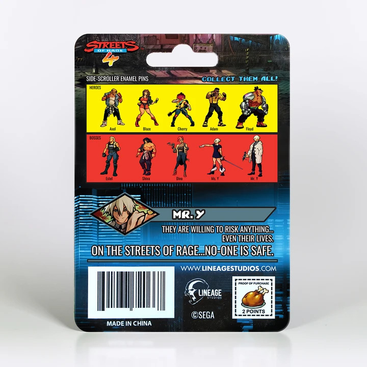 Streets of Rage IV Mr. Y Limited Edition Enamel Pin Set Gallery Image 4