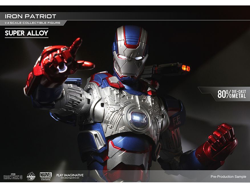 Iron Man 3 Super Alloy Iron Patriot 1/4 Scale Collectible Figure Gallery Image 4