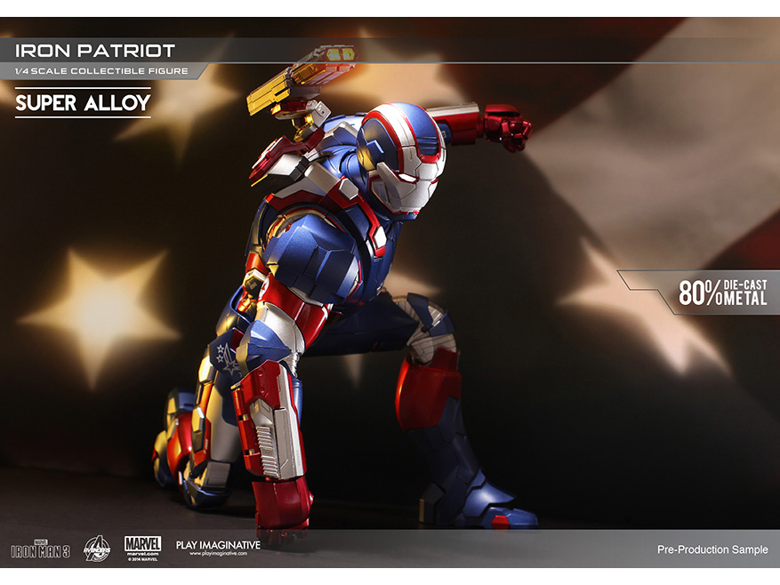 Iron Man 3 Super Alloy Iron Patriot 1/4 Scale Collectible Figure Gallery Image 3